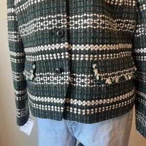 Tory Burch tweed Bomber jacket EUC